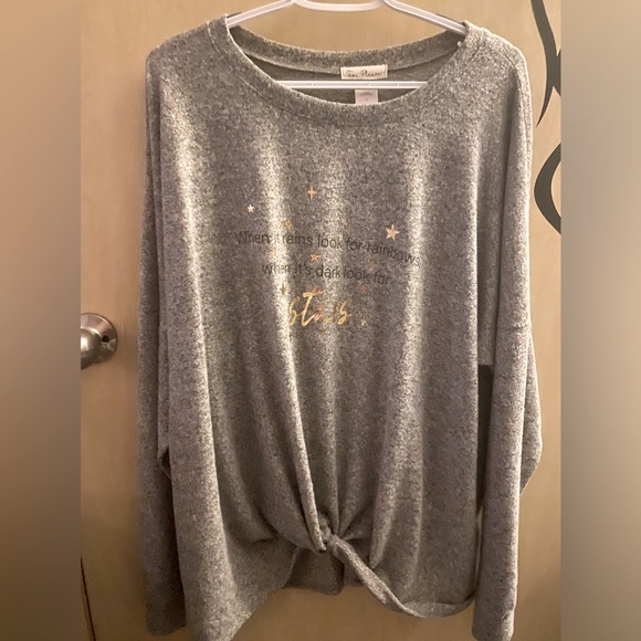 Tea Please Sweaters - Brand New Plus Size 3XL Women’s Super Soft & Thin Gray Long Sleeve Sweater.